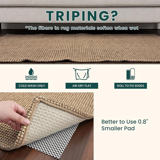 KOZYFLY Boho 3x14 Runners Rugs for Hallway, Long Washable Runner Rug, Woven Non