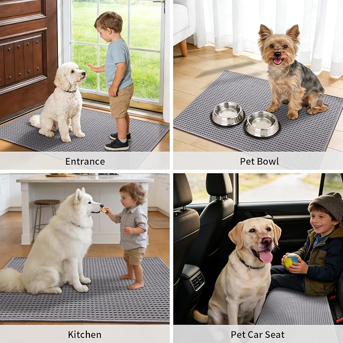 YIHOUSE Indoor Door Mat 20" x 32", Non-Slip Washable Entryway Mat, Dirt Trapper