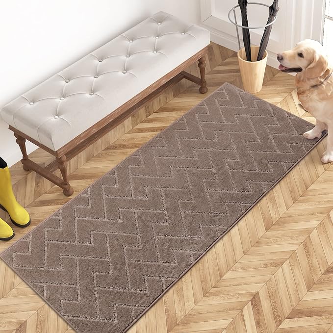 PURRUGS Dirt Trapping Door Mat 24" x 59", Non-Slip Machine Washable Entry Rug