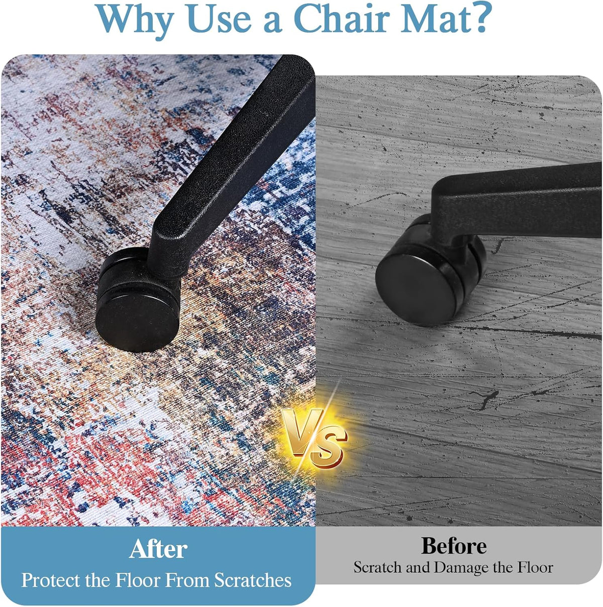 Office Chair Mat for Hardwood Floor & Tile Floor,36"X 48"-Convex Multii