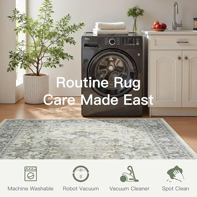 Lofus 8x10 Area Rugs for Living Room, Machine Washable Non-Slip Area Rug