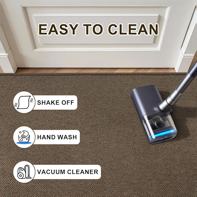 Ultra Thin Door Mat Indoor Entrance 17"x29", Low-Profile Indoor Door Mat