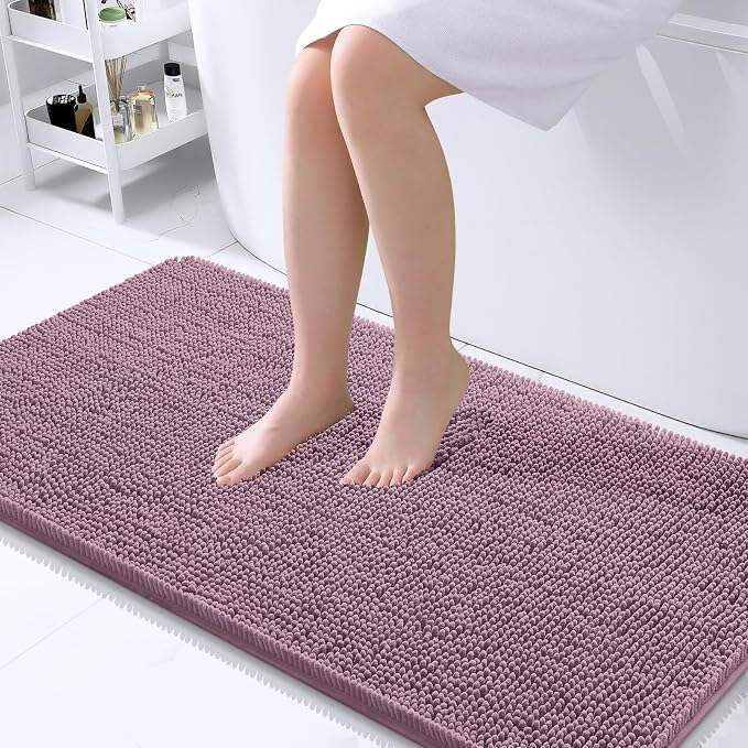 OLANLY Large Bathroom Rugs 40x24, Extra Soft Absorbent Chenille Bath Rugs