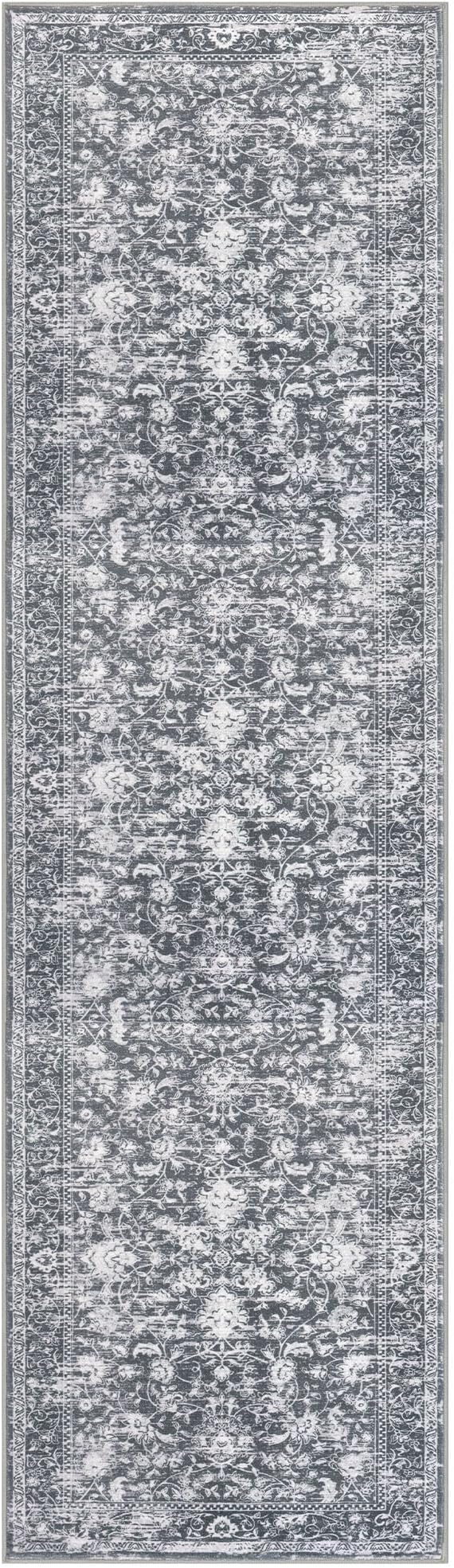 KILOCOCO Hallway Runner 2x7 Rug Runner Printed Vintage Floral Washable Kitchen