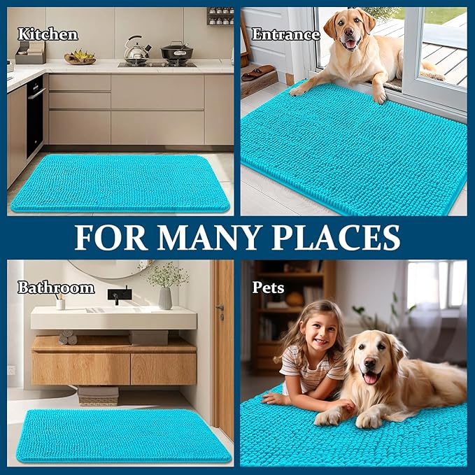 OLANLY Dog Door Mat for Muddy Paws 70x35, Absorbs Moisture and Dirt, Absorbent