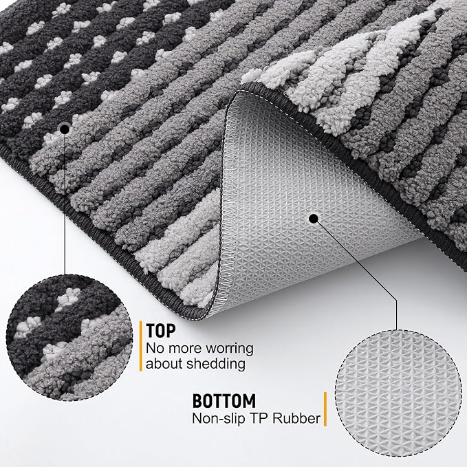 Kitinjoy Indoor Outdoor Door Mat, 71x47 Non-Slip Absorbent Dirt Trapper