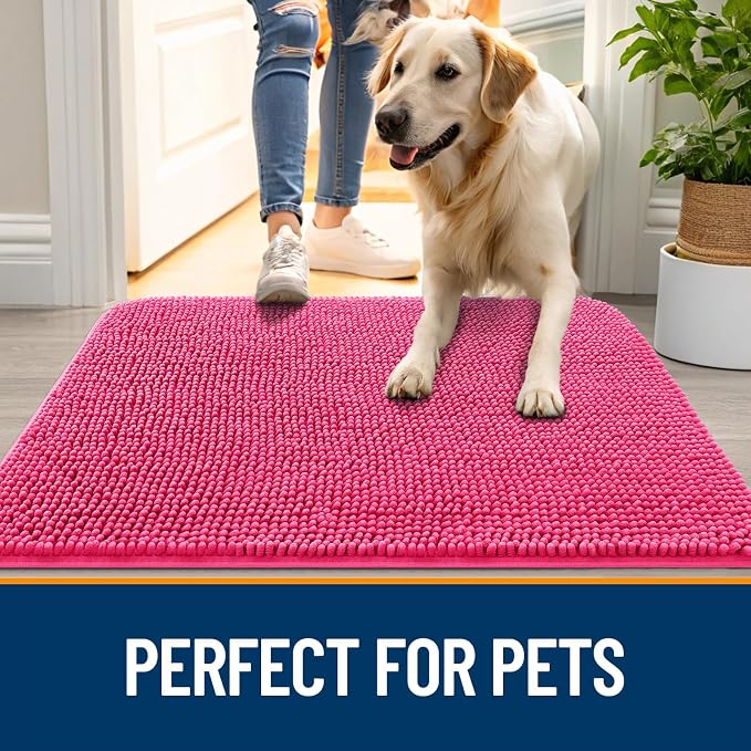 OLANLY Dog Door Mat for Muddy Paws 30x20, Absorbs Moisture and Dirt, Absorbent