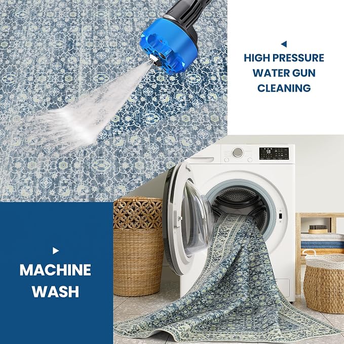 Washable Rugs 8x10 Area Rugs for Living Room, Dining Room- Soft Low Pile Stain