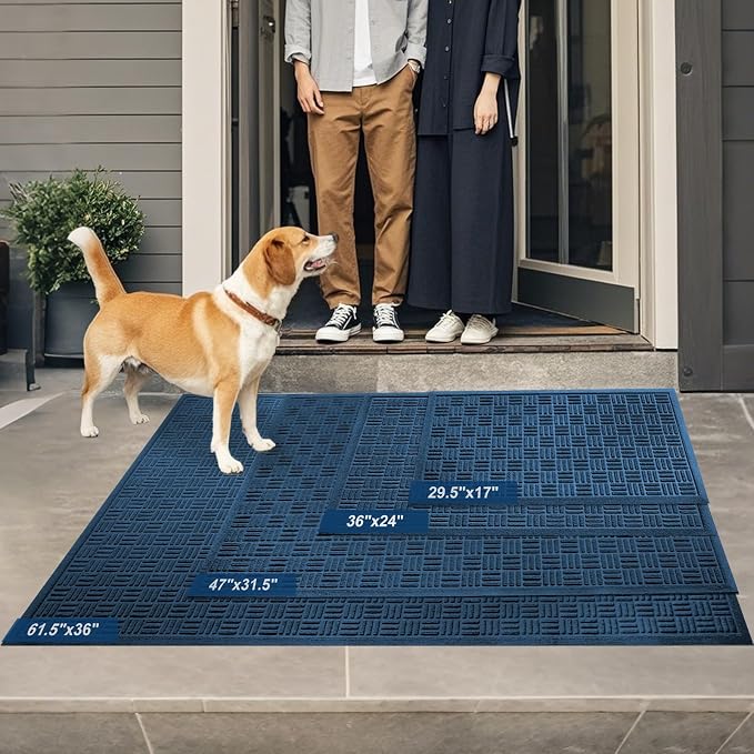 Mibao Front Door Mat Indoor Outdoor Entrance, Dirt Trapping Waterproof