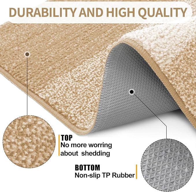 Kitinjoy Indoor Outdoor Door Mat, 59x36 Non-Slip Absorbent Dirt Trapper