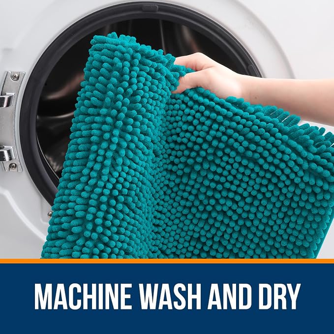 OLANLY Large Bathroom Rugs 45x27, Extra Soft Absorbent Chenille Bath Rugs