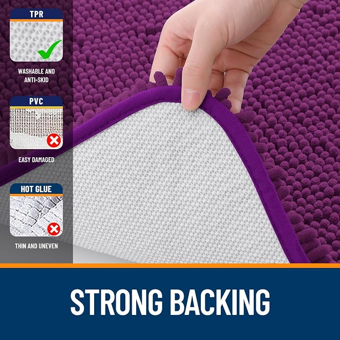 OLANLY Large Bathroom Rugs 40x24, Extra Soft Absorbent Chenille Bath Rugs