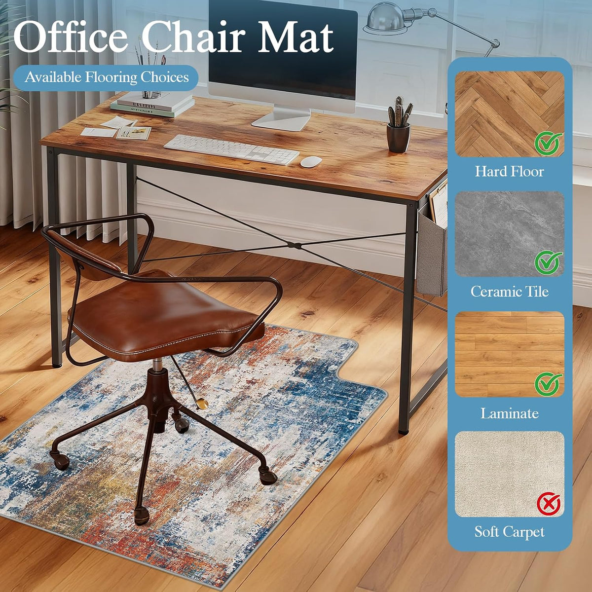 Office Chair Mat for Hardwood Floor & Tile Floor,36"X 48"-Convex Multii