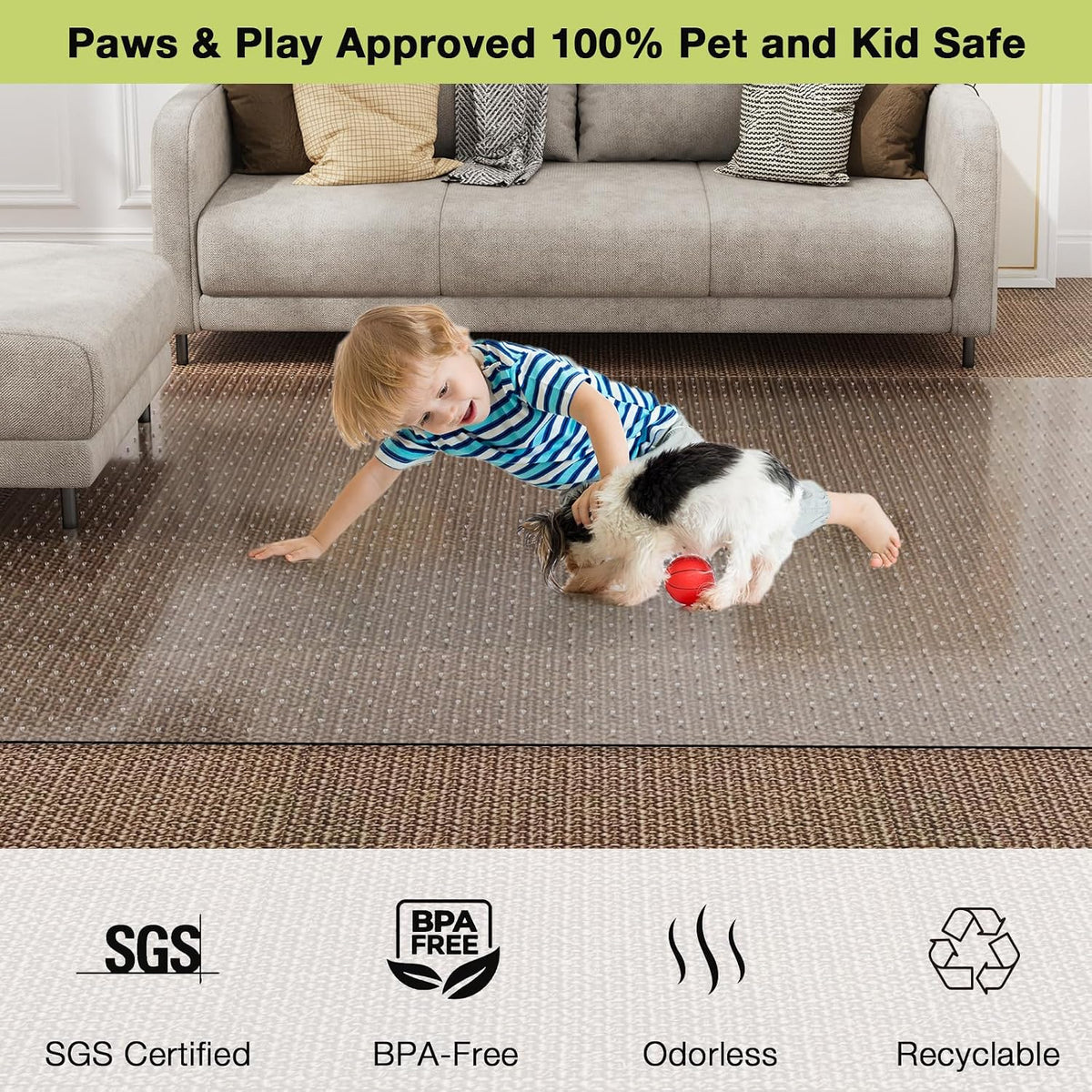 【Shipped Flat】 2 Packs 45" x 53" Clear HeavyDuty Office Chair Mat for Thick Carpet, Plastic Under Desk Carpet Protector Mat for Rolling Desk Chairs,Suitable for Home and Office, Vinyl Floor Protector