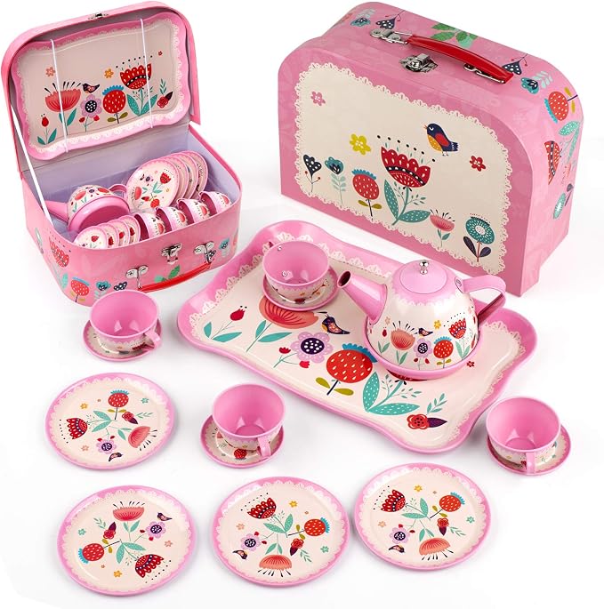 D-FantiX Kids Tea Set for Little Girls