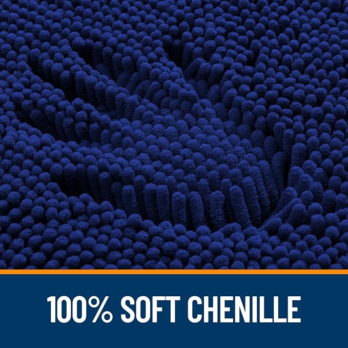OLANLY Toilet Rugs U-Shaped 24x20, Extra Soft Absorbent Chenille Contour