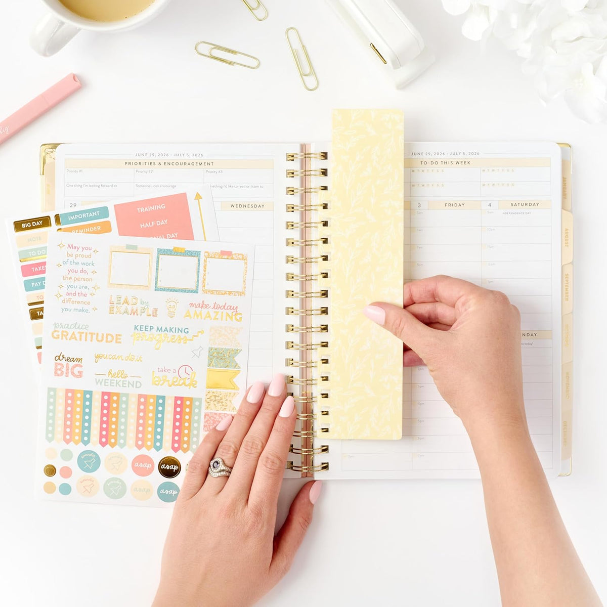 Passionate Penny Pincher Work Planner 2026-2027 | 12-Month Weekly Calendar (Start Monday) | Vertical Weekly Layout | Monthly Review | Budget & Goal Tracker | Customizable Routine & Goals Checklists