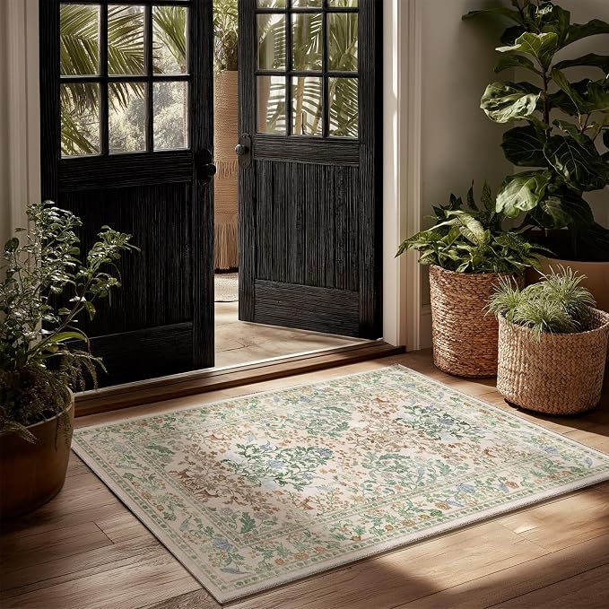 2x3 Washable Small Rugs for Entryway: Door Mat Indoor Entrance Throw Area Rug