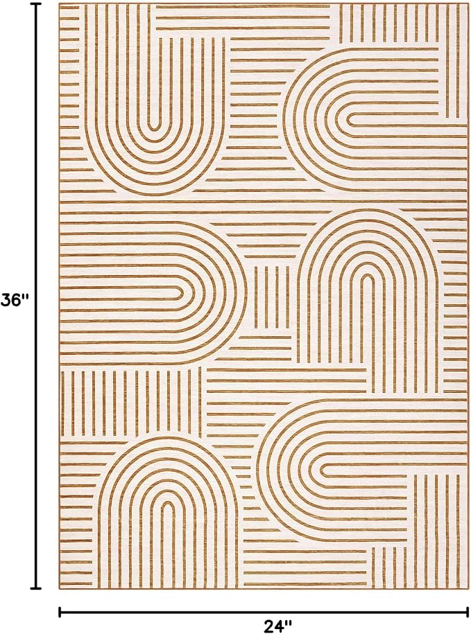 Washable Rug 2x3 Area Rugs for Entryway, Abstract Rug for Bedroom, Soft Rainbow
