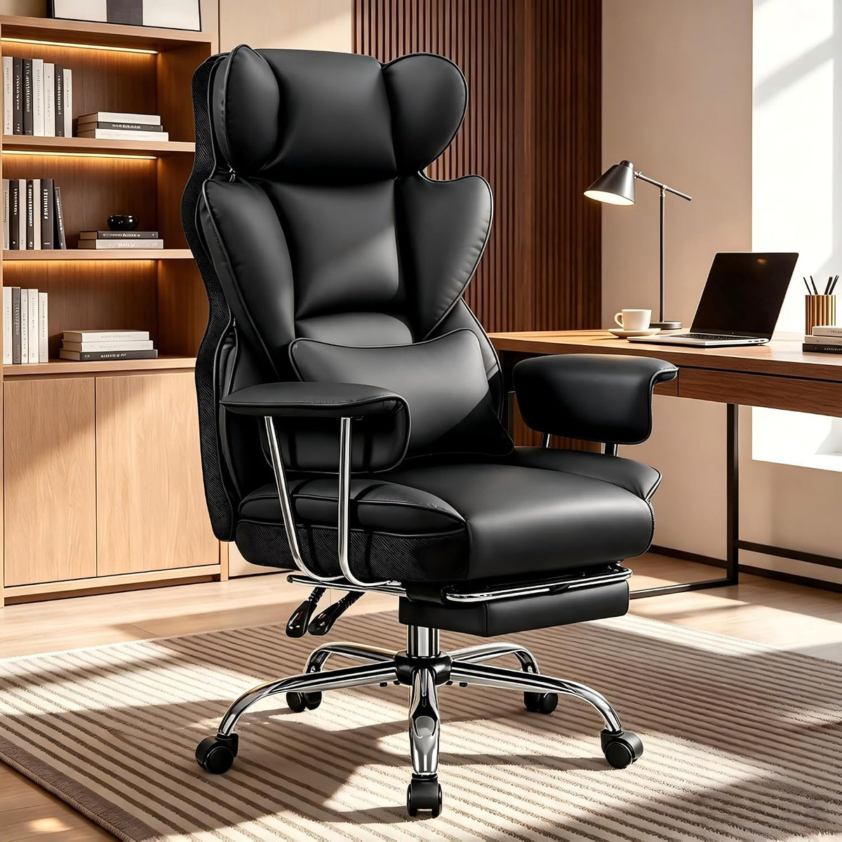 Big and Tall Office Chair, High Back Gaming Chair with Footrest