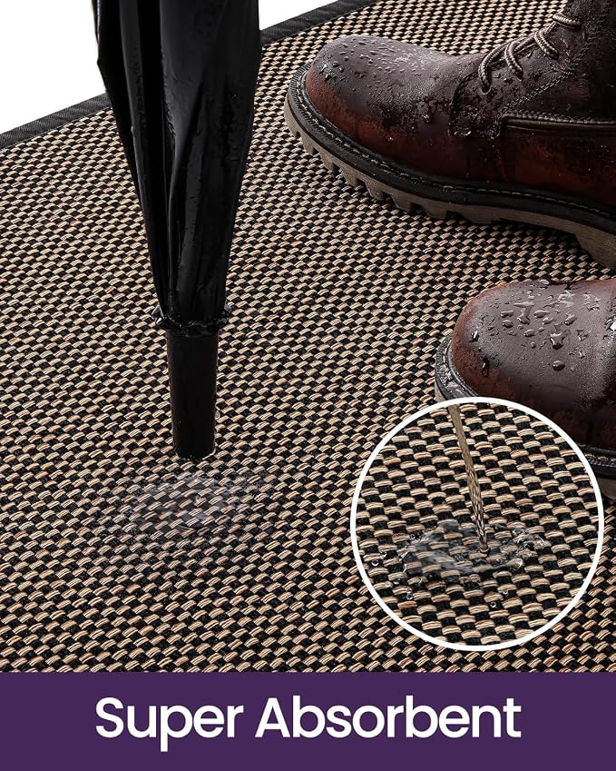 DEXI Ultra Thin Entryway Indoor Door Mat 32x48, Non Slip Rubber Backing Inside