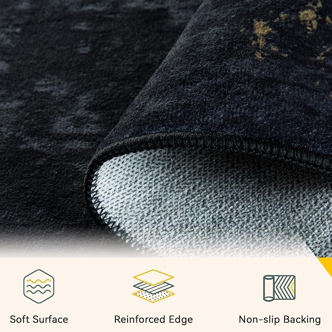 RELEANY Washable Area Rugs 8'x10' Non-Slip Modern Abstract Soft