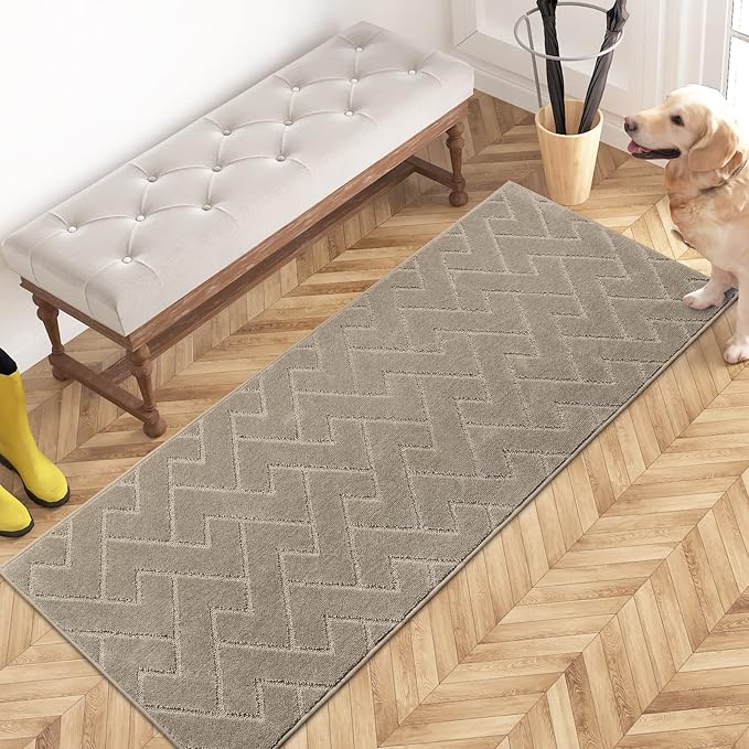 PURRUGS Dirt Trapping Door Mat 24" x 59", Non-Slip Machine Washable Entry Rug