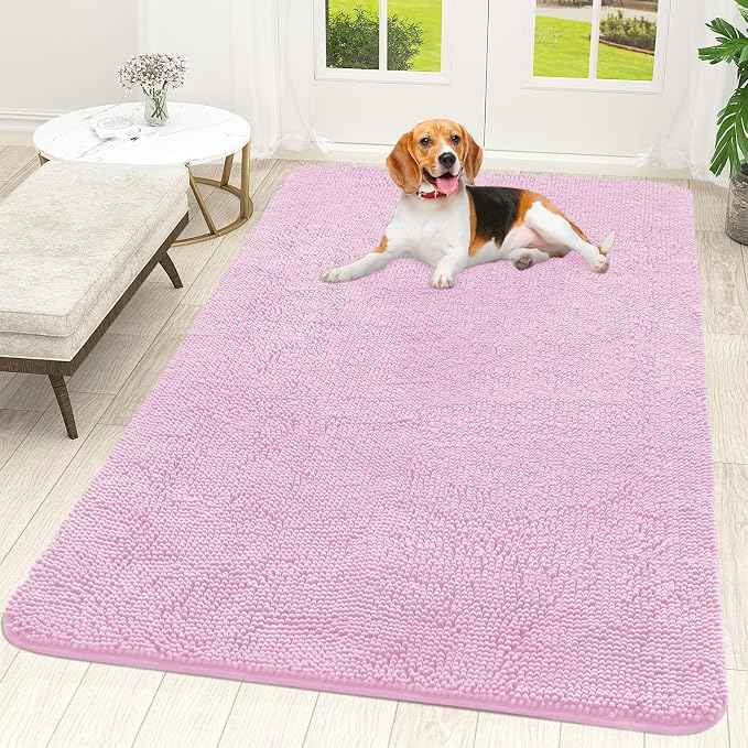 OLANLY Dog Door Mat for Muddy Paws 59x35, Absorbs Moisture and Dirt, Absorbent