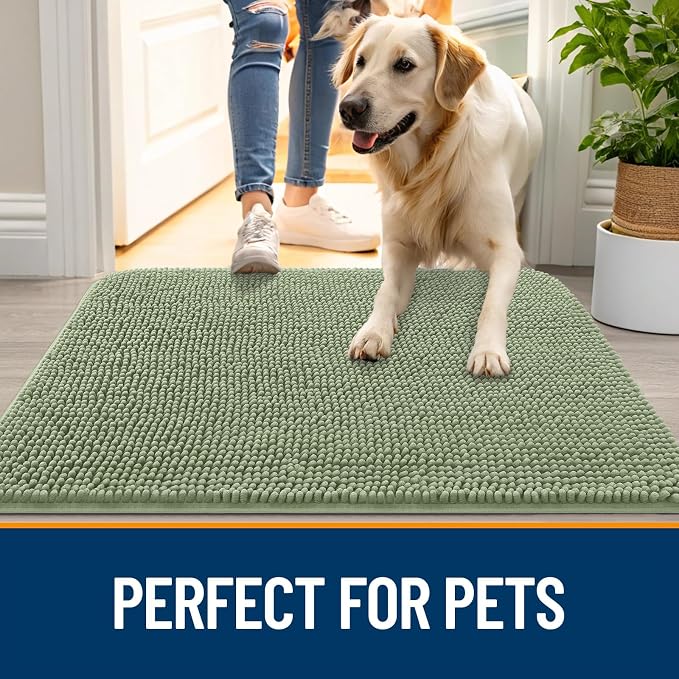 OLANLY Dog Door Mat for Muddy Paws 70x46, Absorbs Moisture and Dirt, Absorbent