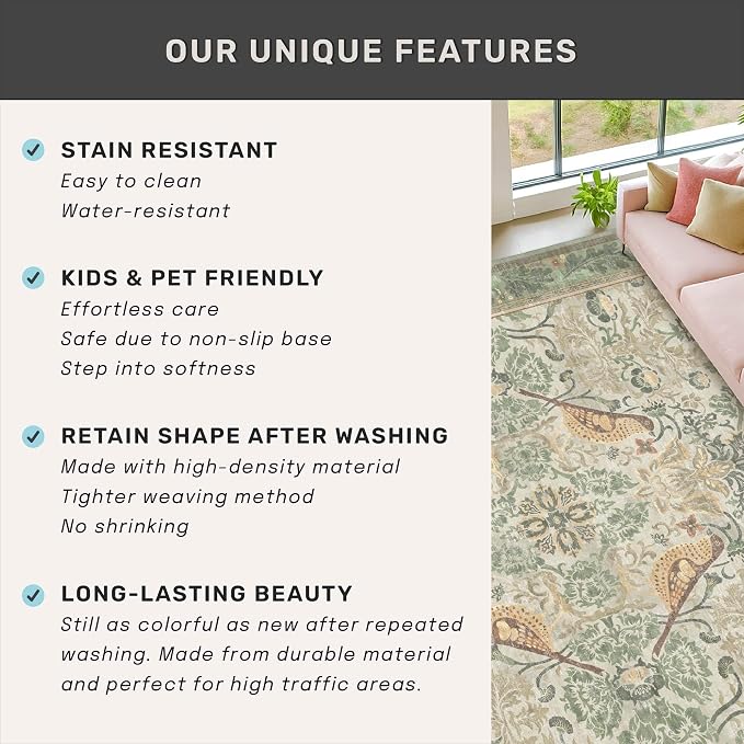 Hazo Haus Washable 6x8 Area Rug