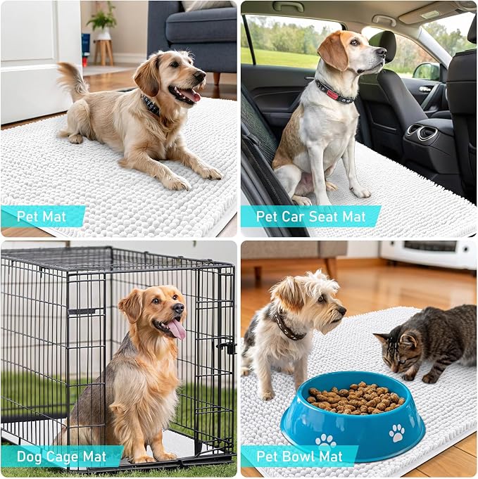 OLANLY Dog Door Mat for Muddy Paws 24x16, Absorbs Moisture and Dirt, Absorbent