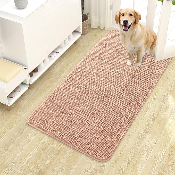 OLANLY Dog Door Mat for Muddy Paws 40x24, Absorbs Moisture and Dirt, Absorbent