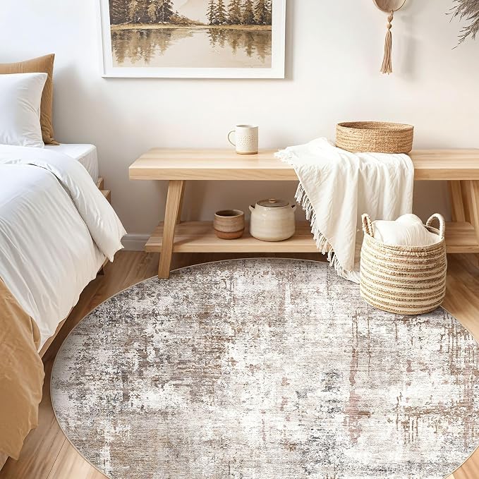 UERMEI 6ft Round Area Rug Living Room Rugs