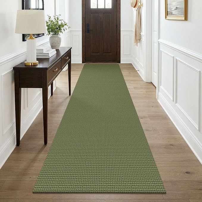 KOZYFLY Cotton Runners for Hallway 3x9, Wide Washable Runner Rug, Woven Non