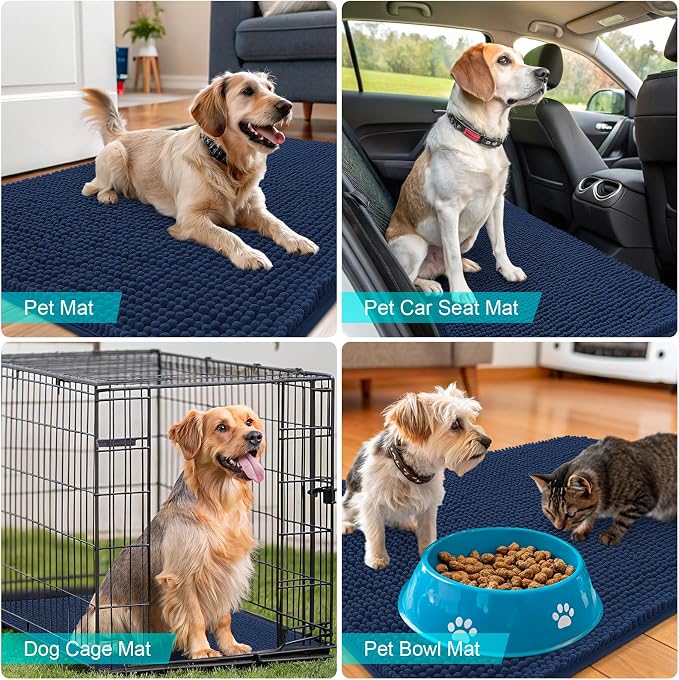 OLANLY Dog Door Mat for Muddy Paws 44x32, Absorbs Moisture and Dirt, Absorbent