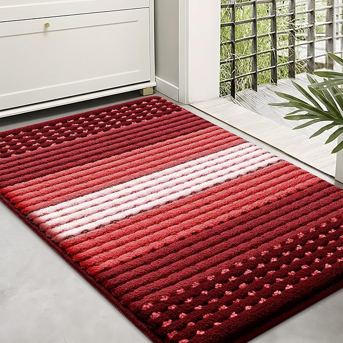 Kitinjoy Indoor Outdoor Door Mat, 36x24 Non-Slip Absorbent Dirt Trapper