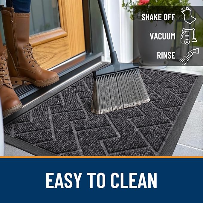 OLANLY Front Door Mat Indoor Outdoor Entrance, Waterproof All-Season,