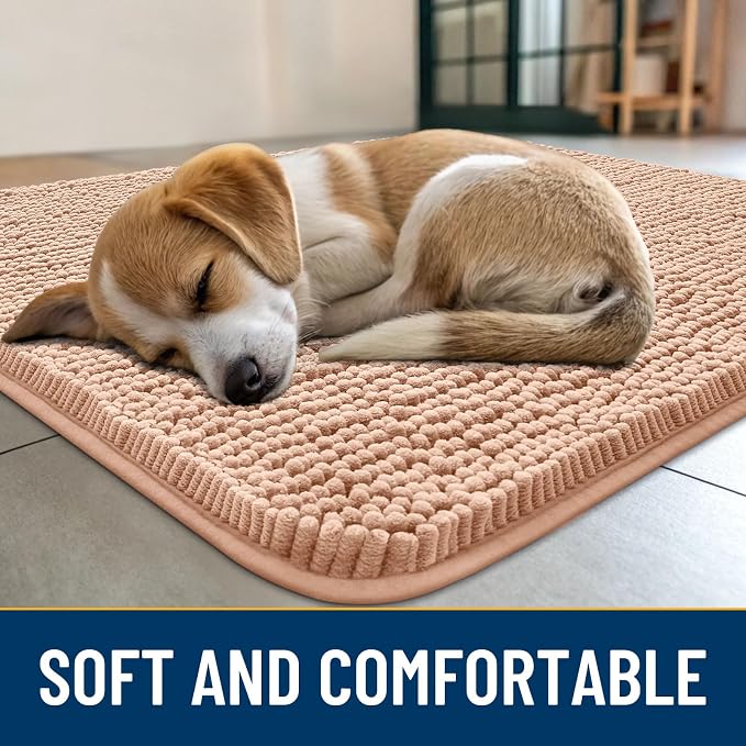 Smiry Dog Door Mat for Muddy Paws 70x24, Absorbent Dirt Trapper, Non-Slip