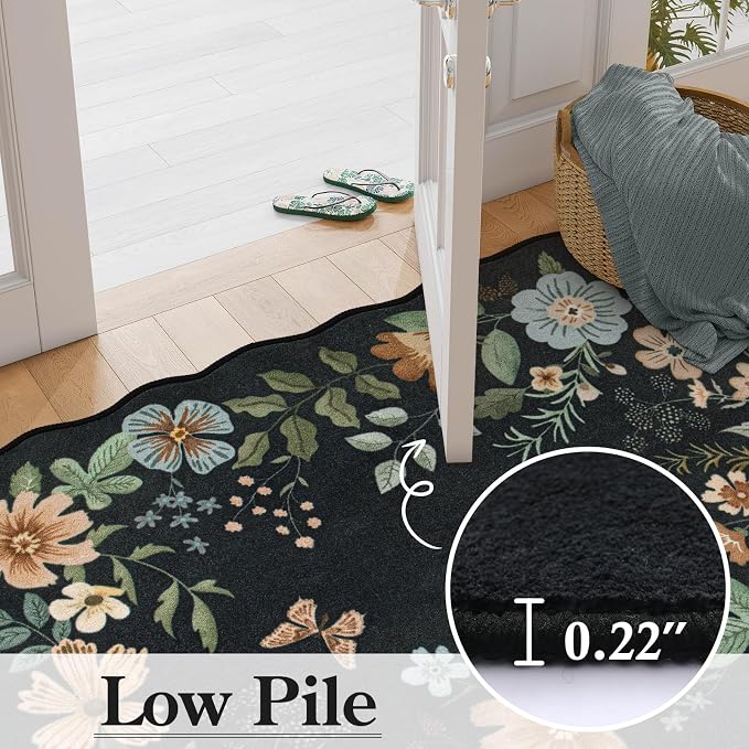 Lahome Floral Hallway Runner Rug Non Slip, Stain Resistan Carpet