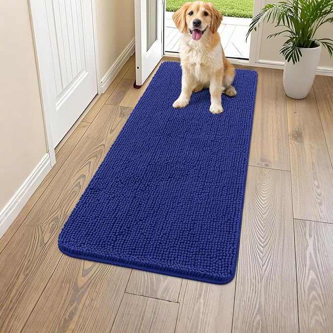 Smiry Dog Door Mat for Muddy Paws 59x24, Absorbent Dirt Trapper, Non-Slip