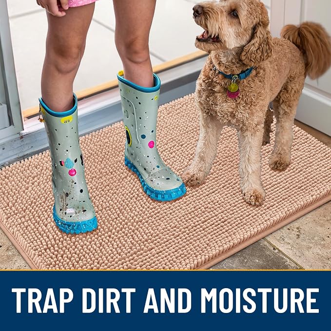 Smiry Dog Door Mat for Muddy Paws 70x24, Absorbent Dirt Trapper, Non-Slip