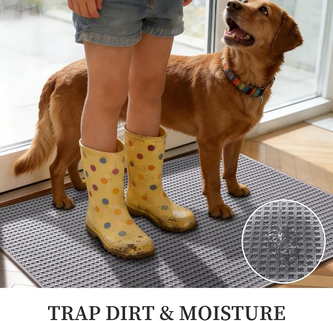 YIHOUSE Indoor Door Mat 20" x 32", Non-Slip Washable Entryway Mat, Dirt Trapper