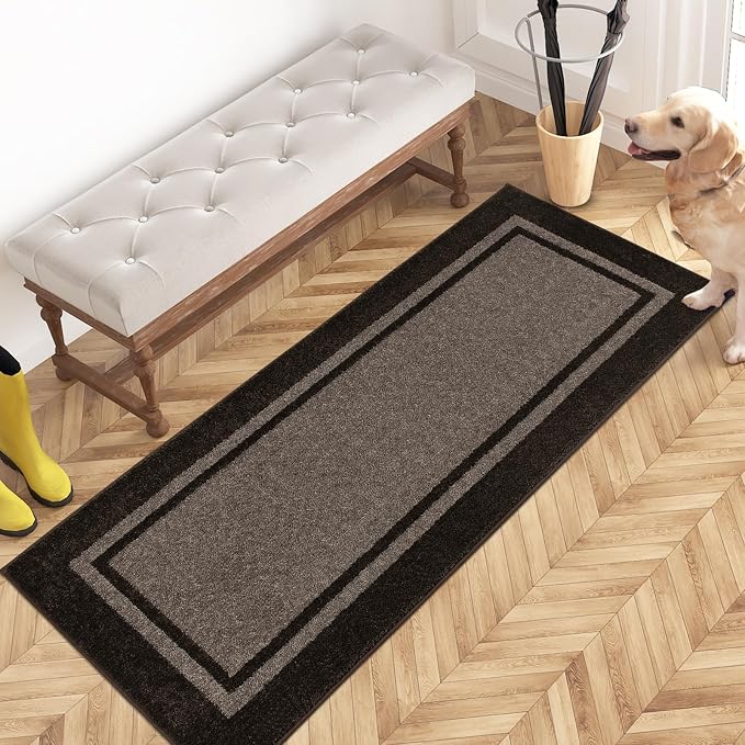 PURRUGS Dirt Trapping Door Mat 24" x 60", Non-Slip Machine Washable Entryway Rug