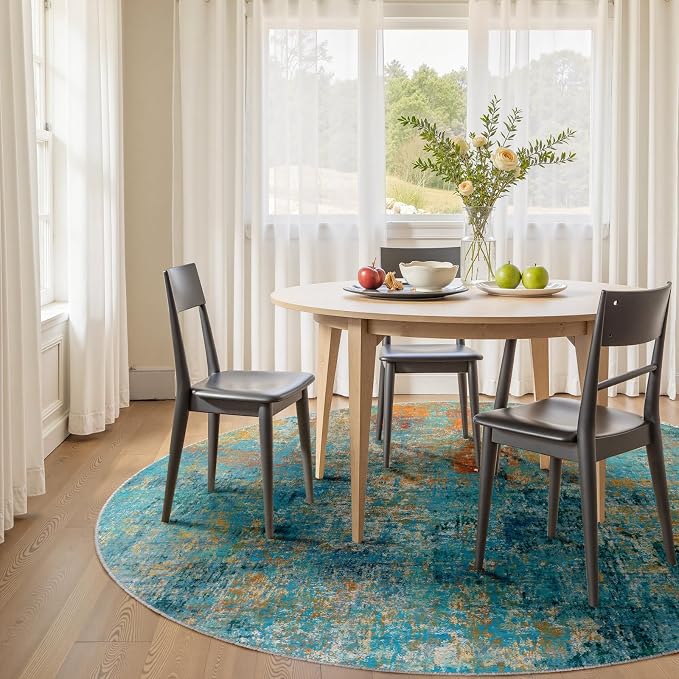 RELEANY Washable Area Rugs 6ft Non-Slip Modern Abstract Soft