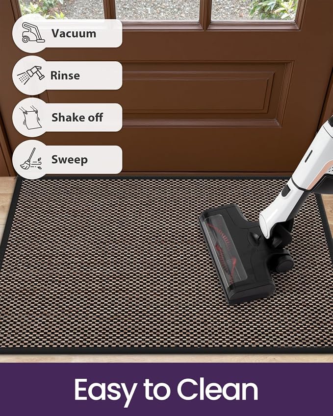 DEXI Ultra Thin Entryway Indoor Door Mat 32x48, Non Slip Rubber Backing Inside