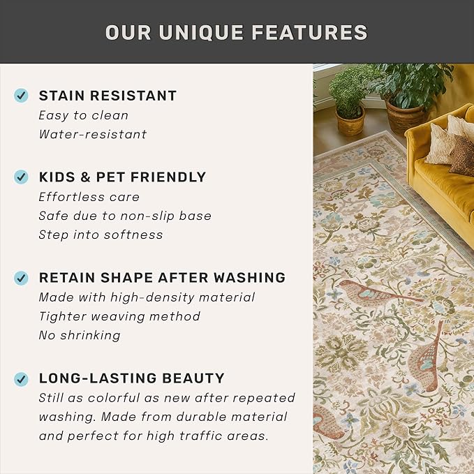 Hazo Haus Boho Long Bathroom Runner Rug 2x6