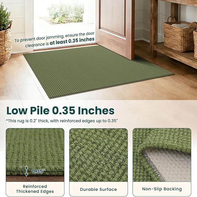 KOZYFLY Cotton Runners for Hallway 3x9, Wide Washable Runner Rug, Woven Non