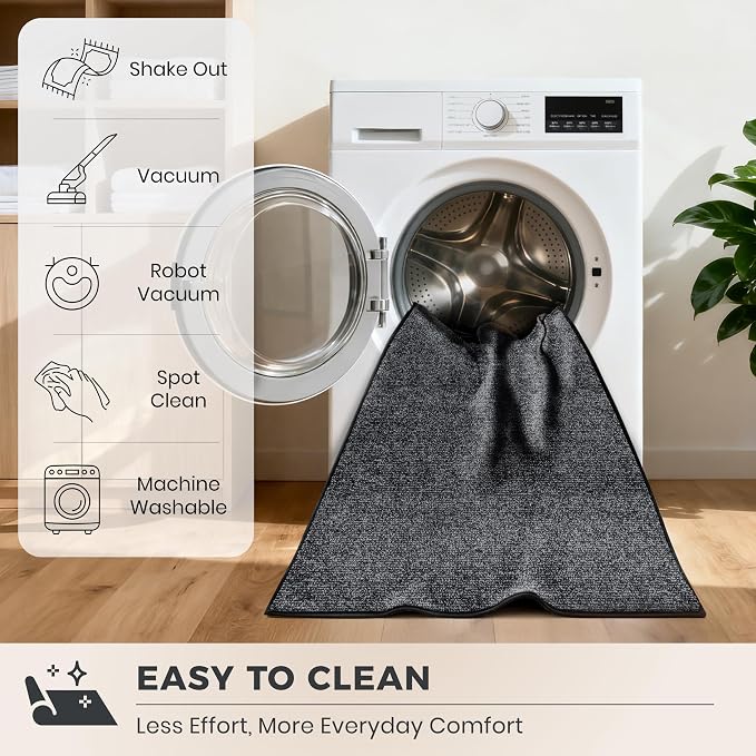 PURRUGS Dirt Trapping Door Mat 34" x 59", Non-Slip Machine Washable Entry Rug