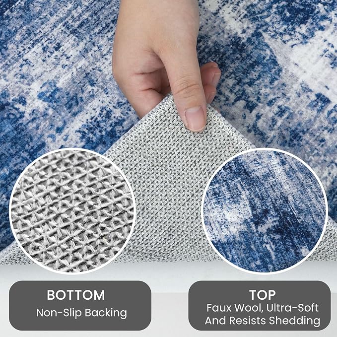 IOHOUZE Round Area Rug 3 Ft Circle Entryway Rugs Round Washable Door Mat Indoor