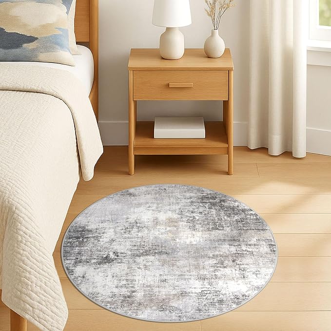 IOHOUZE Round Area Rug 3 Ft Circle Entryway Rugs Round Washable Door Mat Indoor